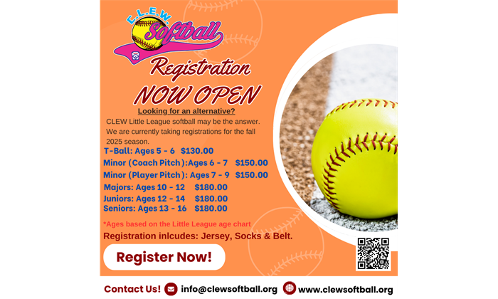 C.L.E.W. Softball Registration - NOW OPEN