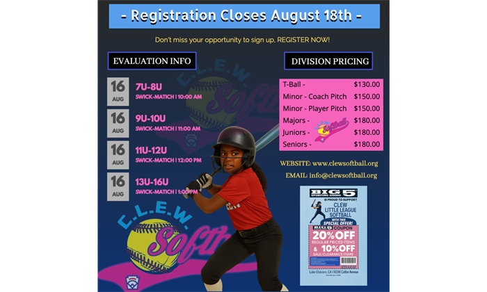 C.L.E.W. Softball Registration