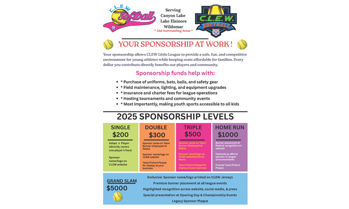 YOUR SPONSORSHIP AT WORK !