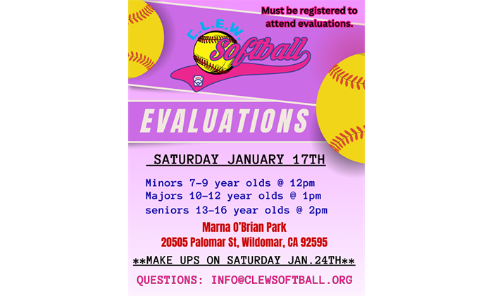 CLEW Softball Evaluations